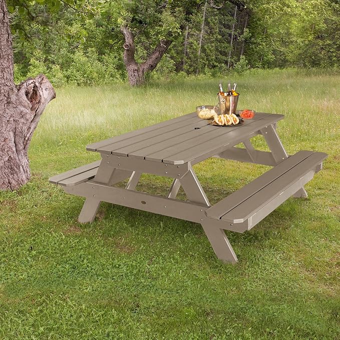highwood Hometown Picnic Table, 6 Foot, Woodland Brown-VerdiqueGarden