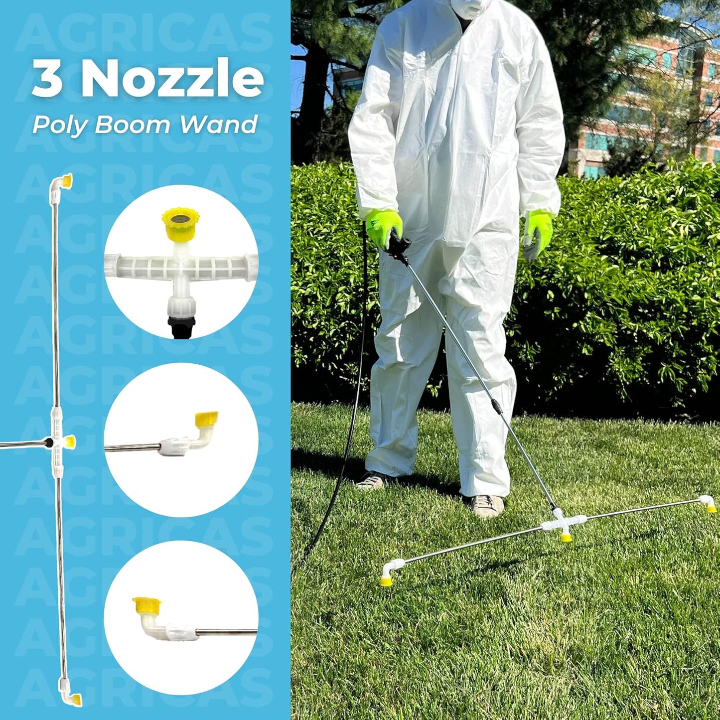 10.5 Gal Battery Powered Sprayer with Double Professional Pump with Wheels, Multifunctional and Portable Weed Sprayer for Lawn & Garden with Adjustable HD Wand and Nozzles-VerdiqueGarden