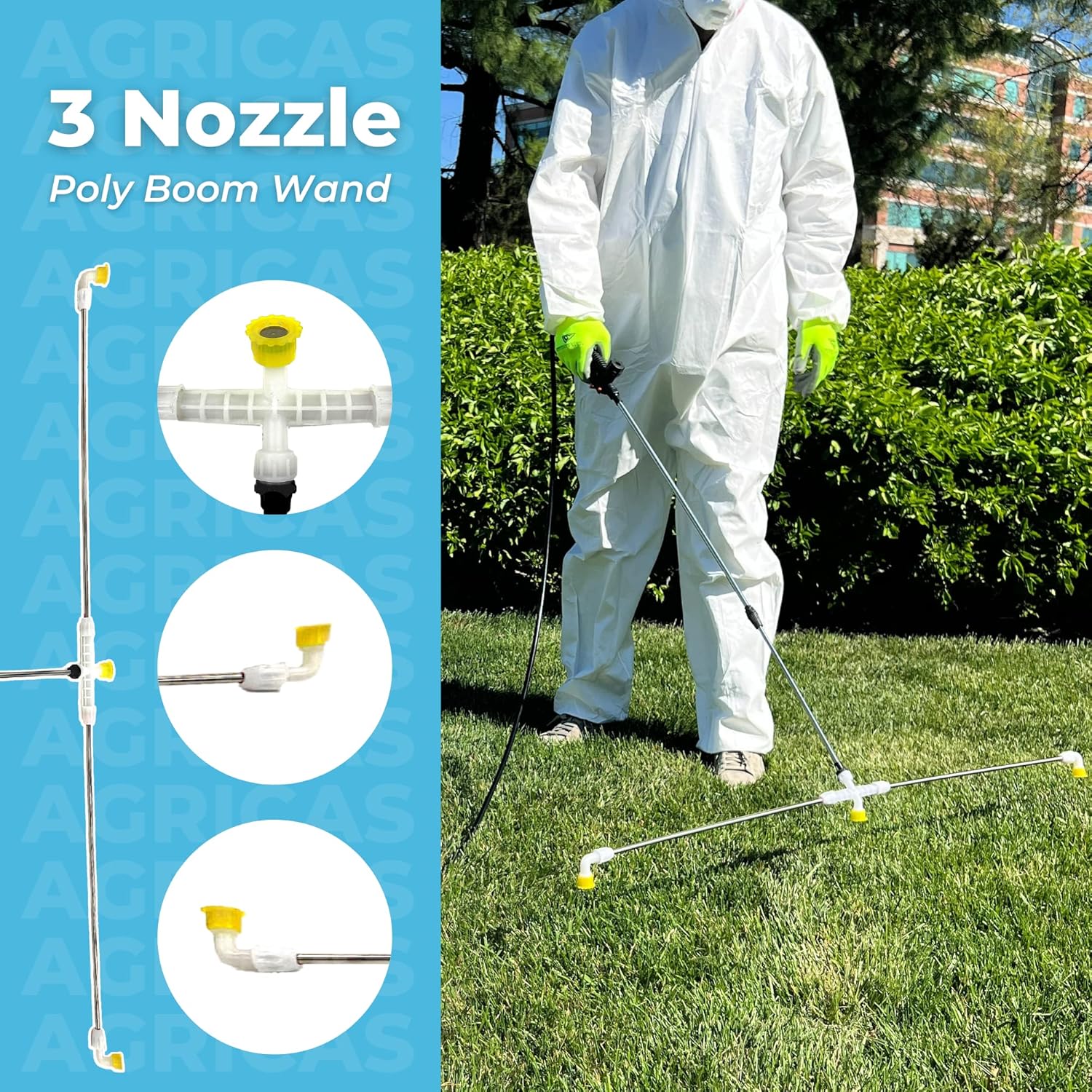 10.5 Gal Battery Powered Sprayer with Double Professional Pump with Wheels, Multifunctional and Portable Weed Sprayer for Lawn & Garden with Adjustable HD Wand and Nozzles-VerdiqueGarden