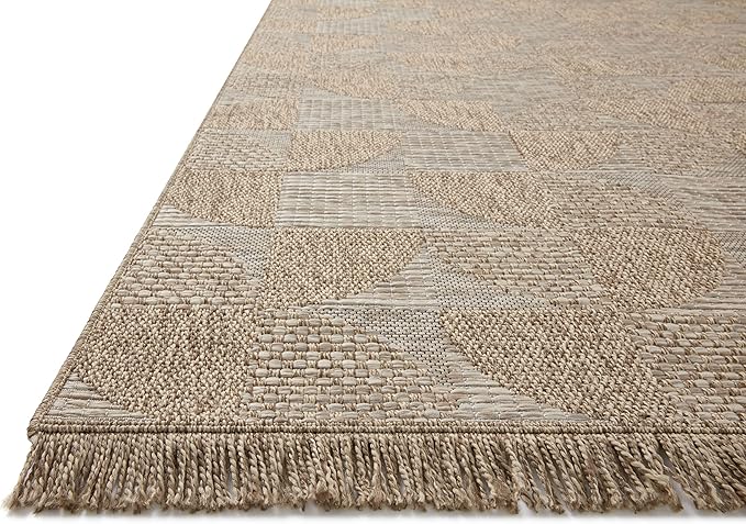 Loloi Dawn Collection Indoor/Outdoor DAW-08 Beige 7'-8" x 10' Area Rug-VerdiqueGarden