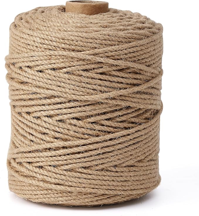 Natural Jute Twine,656 Feet 4mm Hemp Twine Rope for Gift Wrapping Craft Plant Garden Christmas Handmade Arts Decoration Packing String Home Decor-VerdiqueGarden