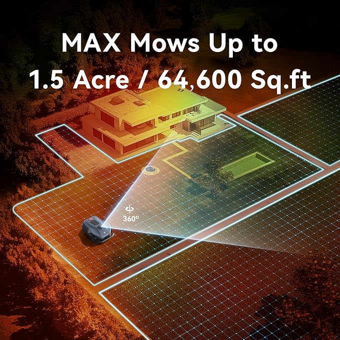 Neomow X Pro Robot Lawn Mower, Perimeter Wire Free for 1.5 Acres 3D LiDAR SLAM+Vision Mapping Robotic Lawnmower, No RTK Station Required, AI Accurate Obstacle Avoidance, App Control, Anti-Theft-VerdiqueGarden