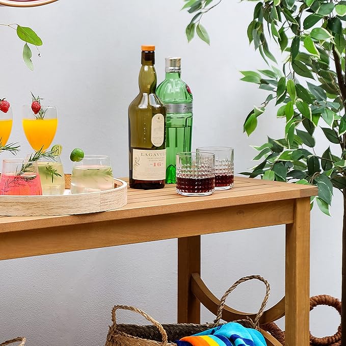 Cambridge Casual Chester Teak Wood Outdoor Console Table – Durable Accent Table for Patio, Deck, Porch and Garden - Perfect for Displaying Plants, Décor, Beverage and Other Outdoor Essential-VerdiqueGarden