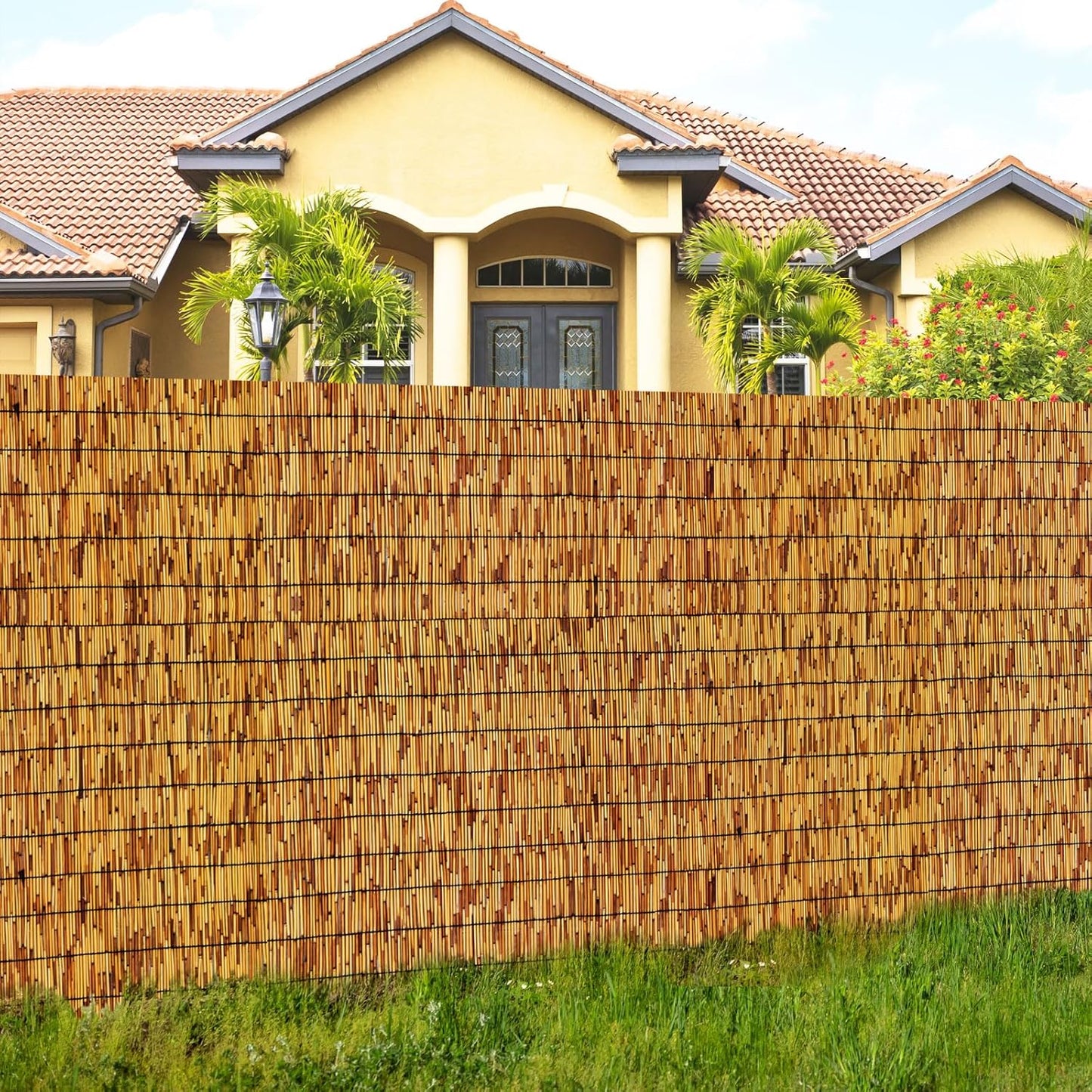 Reed Fencing Rolls,Bamboo Screens Outdoor for Patio,6 Feet High,Suitable for Patio Garden Balcony Terrace and Courtyard Shading 6x10FT-VerdiqueGarden