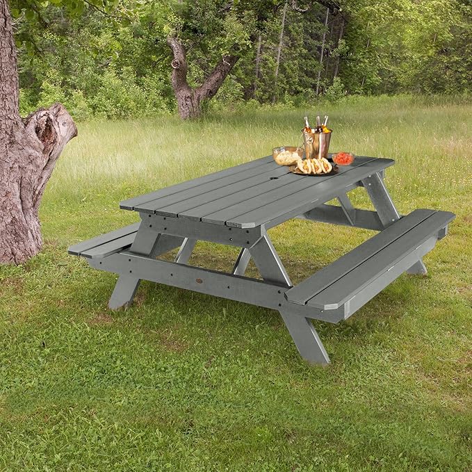 highwood Hometown Picnic Table, 6 Foot, Eucalyptus-VerdiqueGarden