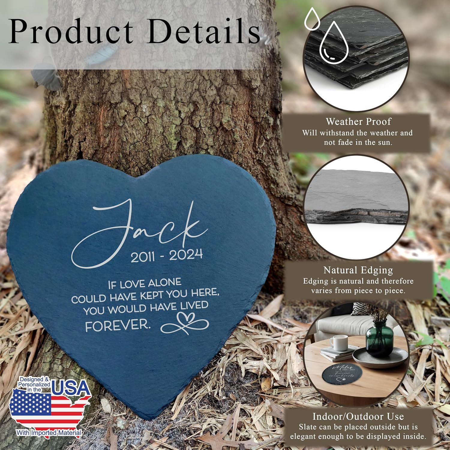 Dog Memorial Gifts for Loss of Dog, Cemetery Decorations for Grave, Pet Loss Sympathy Gift, Personalized Remembrance Garden Stone, Cat Lovers Heaven Grave Markers Bereavement Headstone (A06H)-VerdiqueGarden