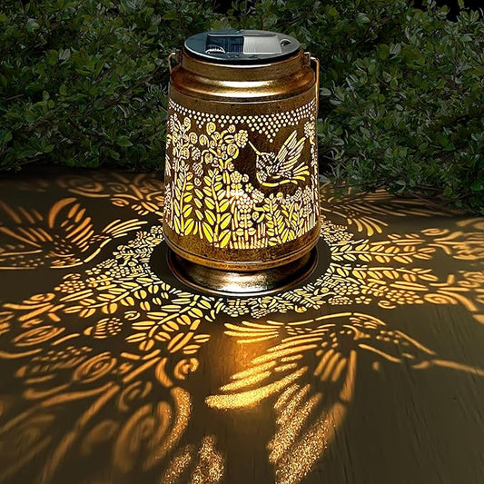KY&BOSAM Fly Hummingbird Solar Lanterns Outdoor Waterproof Hanging Solar Lights Christmas Gifts for Women Men Metal Bird Decoration LED Solar Lantern Garden Decor for Yard,Tabletop,Pathway,Landscape-VerdiqueGarden