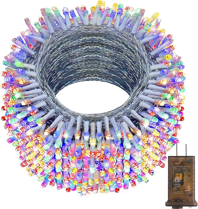 KNONEW 403ft 1000 LED String Lights Outdoor Christmas Lights 8 Modes & Timer Fairy Light Plug in Waterproof LED String Lights for Xmas Yard Tree Wedding Party Holiday Decorations (Multicolor)-VerdiqueGarden