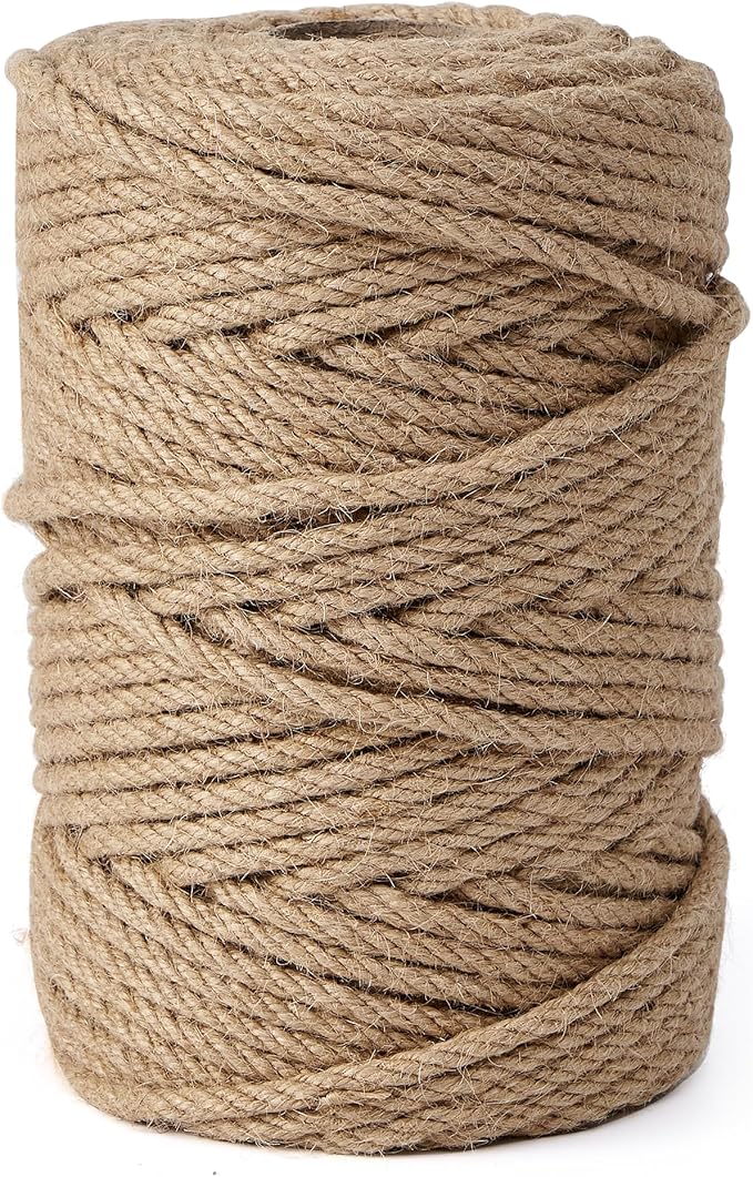 Natural Jute Twine,328 Feet 1/4 inch Hemp Twine Rope for Gift Wrapping Craft Plant Garden Christmas Handmade Arts Decoration Packing String Home Decor-VerdiqueGarden