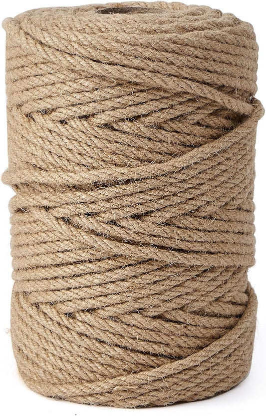 Natural Jute Twine,328 Feet 1/4 inch Hemp Twine Rope for Gift Wrapping Craft Plant Garden Christmas Handmade Arts Decoration Packing String Home Decor-VerdiqueGarden