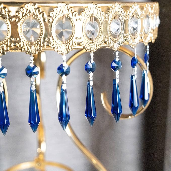 HDCRYSTALGIFTS 25pcs Blue Chandelier Crystals Replacement Chandelier Icicle Crystal Prisms Crystal Drop Prisms-VerdiqueGarden