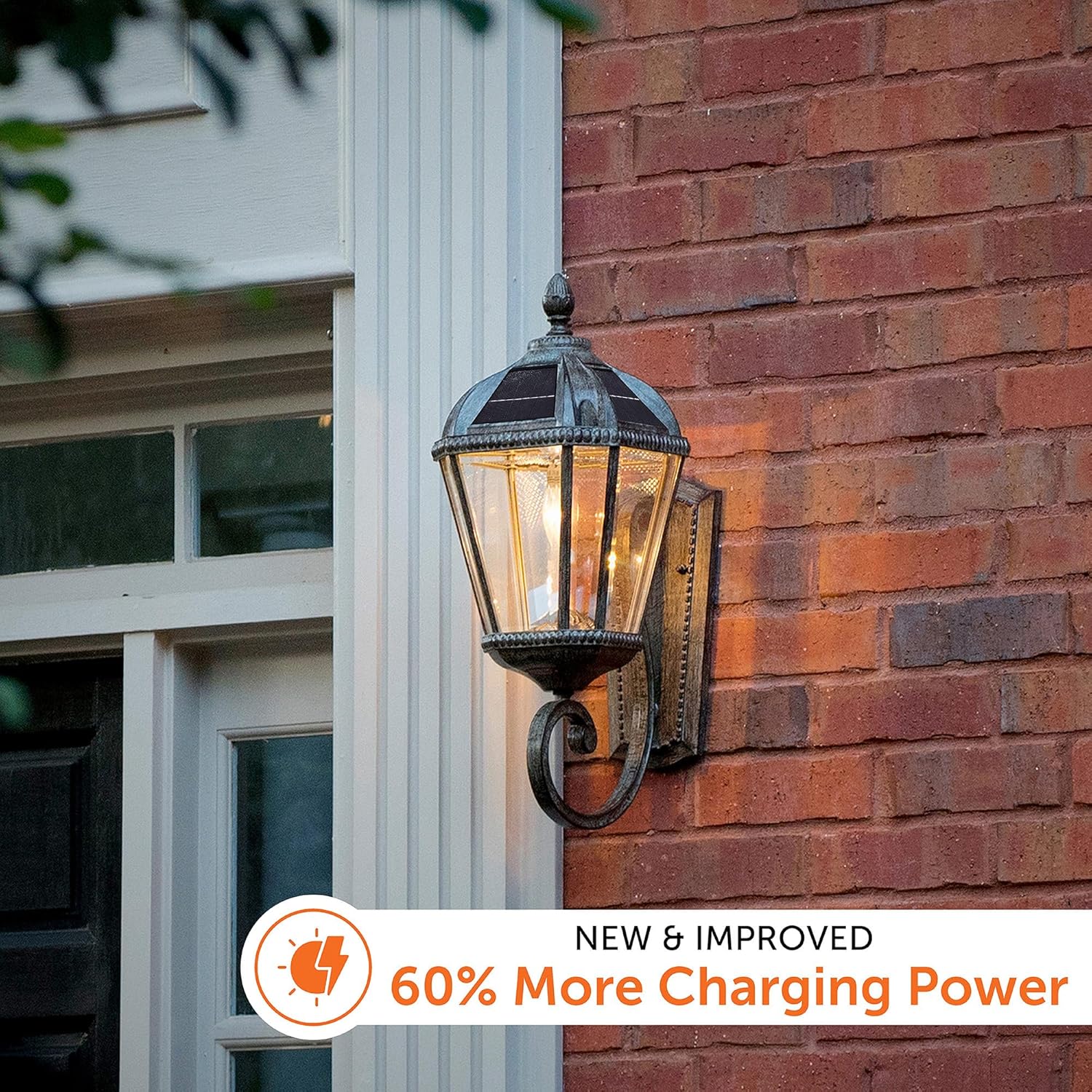 Gama Sonic Solar Outdoor Wall Light, Royal Bulb Exterior Sconce Lamp, Weathered Bronze Finish Aluminum, Rain Water Glass, Warm White LED with Omni-Direction Reflector, 98B310 Upgraded Panel & Battery-VerdiqueGarden