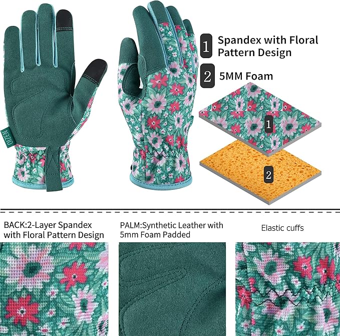 Gardening Gloves for Women and Men, Touchscreen Garden Gloves, Thorn Proof Puncture Resistant Work Gloves, Gardening Gifts for Women, Size Small-VerdiqueGarden