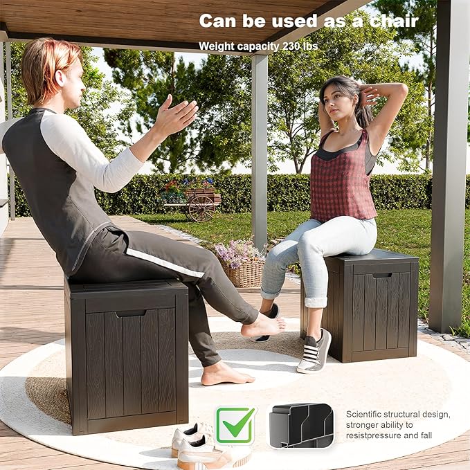 31 Gallon Waterproof Outdoor Storage Box,Resin Deck Box,Lockable Outside Storage Box Container for Patio Furniure,Garden (31 Gallon Black)-VerdiqueGarden