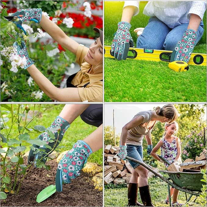 Gardening Gloves for Women and Men, Garden Gloves with Touch Screen, Thorn Proof Puncture Resistant Working Gloves, Gardening Gifts for Women, Size Large-VerdiqueGarden