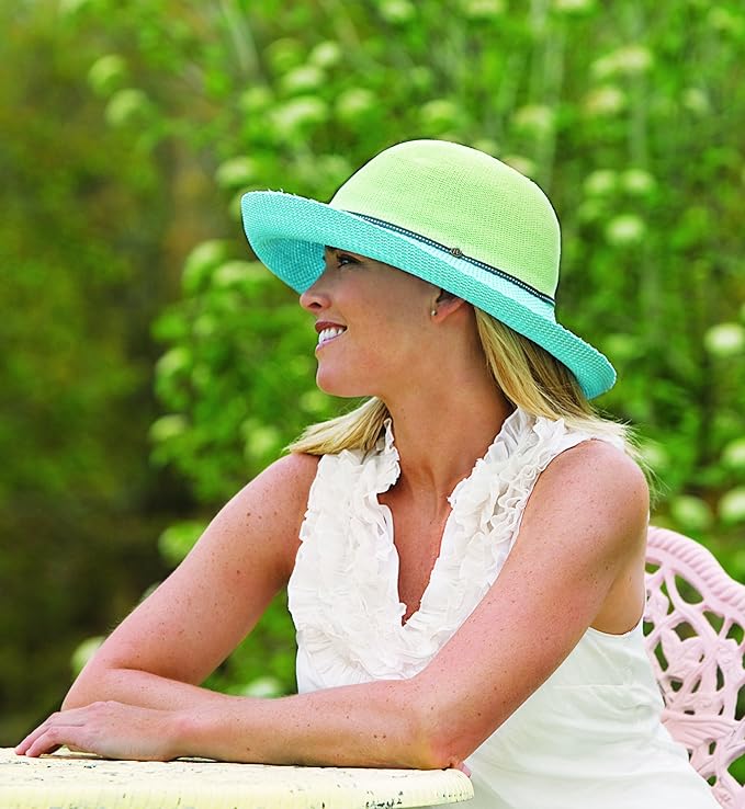 Wallaroo Women’s Victoria Two-Toned Sun Hat – UPF 50+ Sun Protection, Wide Brim, Adjustable, Cotton Lining, Summer Holiday-VerdiqueGarden