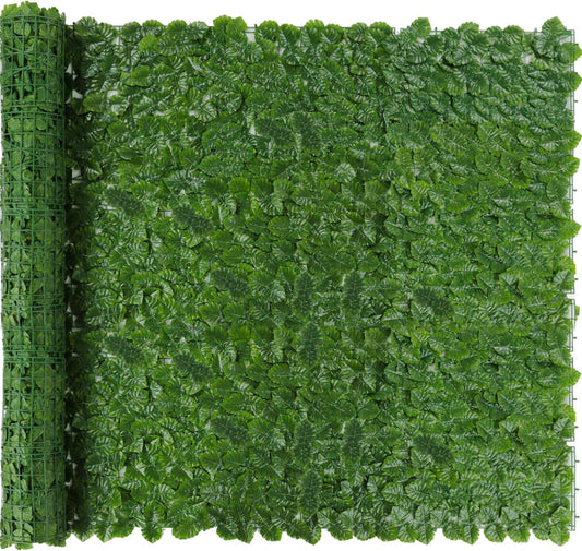 Jinwu Artificial Ivy Privacy Fence Screen (2 Rolls, Total 69x984 inch), Expandable Faux Privacy Fence with 79 pcs Zip Ties, Decoration for Outdoor Garden, Printed Monstera Leaf-VerdiqueGarden