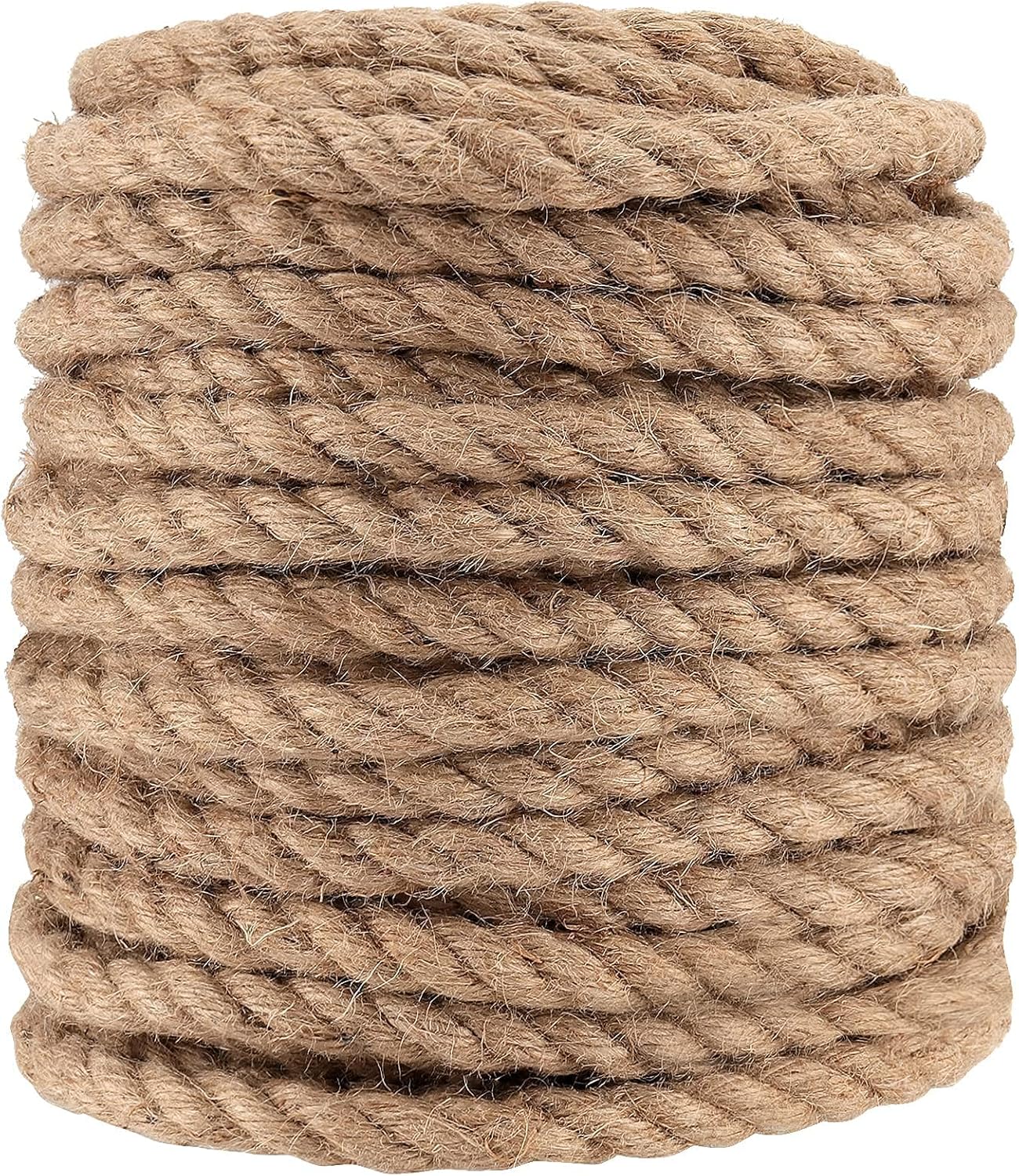 PINGEUI 164 Feet 10mm Jute Rope, Natural Jute Twine, Hemp Rope for DIY Arts Crafts, Gardening, Bundling, Home Decoration-VerdiqueGarden