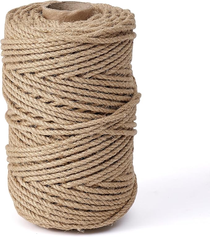 Natural Jute Twine,328 Feet 4mm Hemp Twine Rope for Gift Wrapping Craft Plant Garden Christmas Handmade Arts Decoration Packing String Home Decor-VerdiqueGarden
