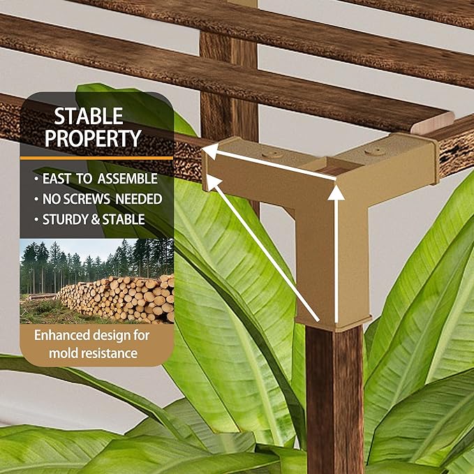 HOMKIRT Plant Stand Indoor Outdoor, 14 Tier Large Corner Plant Stand Tall Plant Shelf Rack Flower Stand For Multiple Plants, Wood Plant Holder Ladder Table Display For Patio Garden Balcony Window-VerdiqueGarden