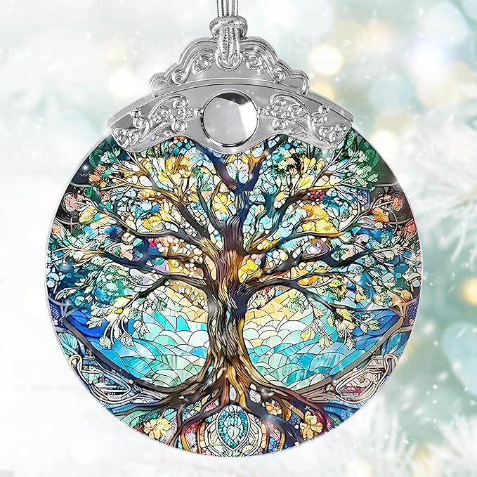 Tree of Life Stained Glass Suncatcher - Holidays & Christmas Tree Ornament, Decor & Gifts-VerdiqueGarden