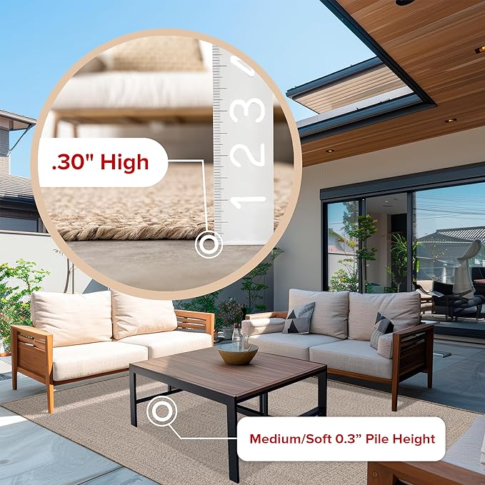 nuLOOM 2' x 3' Solid Hand Braided Indoor/Outdoor Area Rug, Pet-Friendly, High Traffic, Weather Resistant, for Patio, Balcony, Bedroom, Living Room, Dining Room, Wynn Tan-VerdiqueGarden