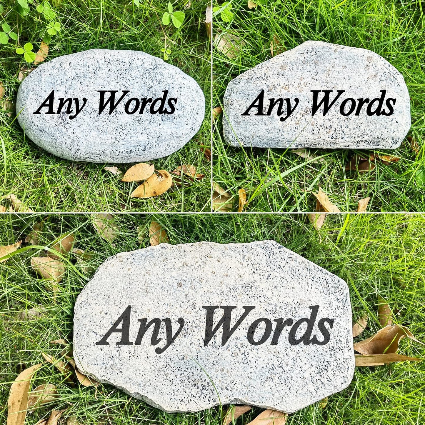 Zatanmulo Personalized Pet Memorial Stone, Garden Memorial Stone Personalized, Dog Headstone, Cat Tombstone, Memorial Plaque Outdoor, Garden Stepping Stone (Any Words)-VerdiqueGarden