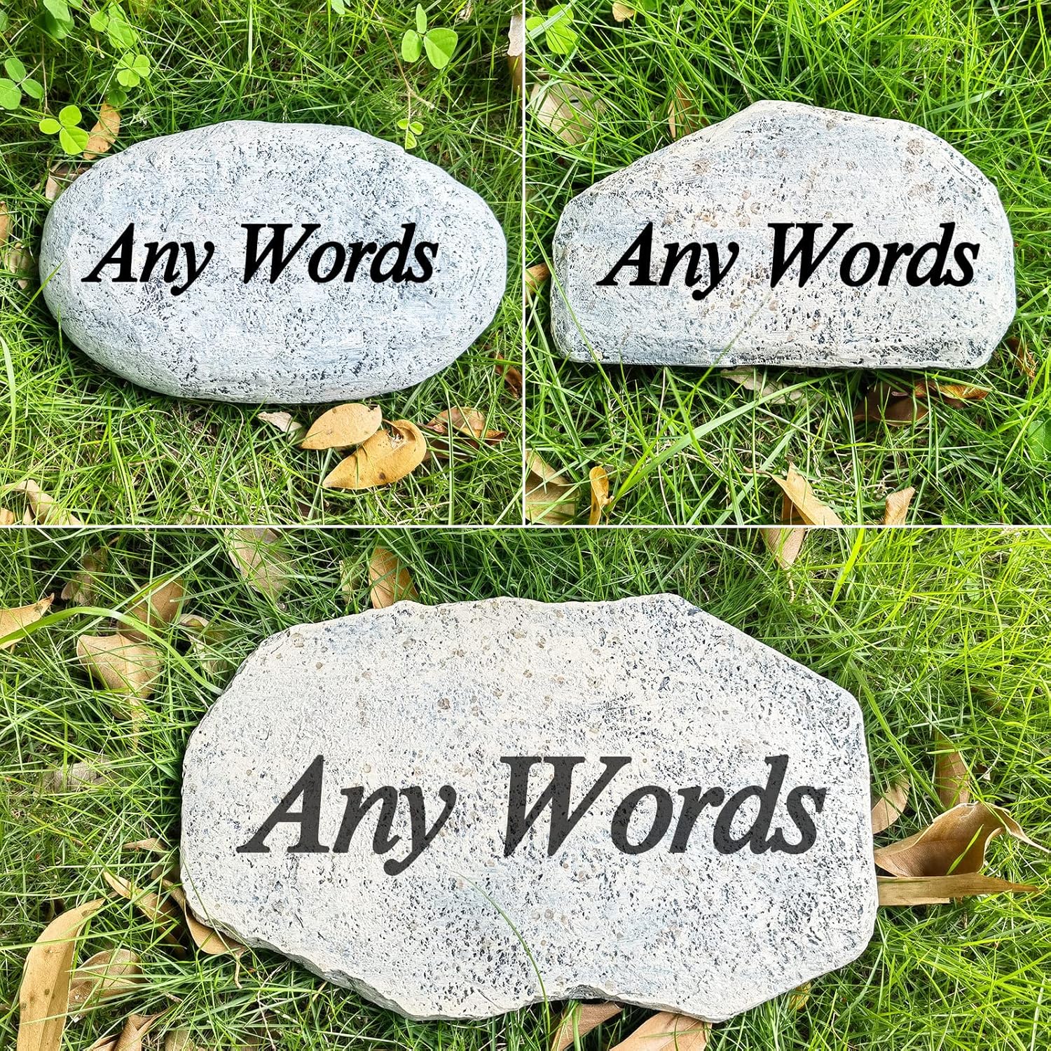 Zatanmulo Personalized Pet Memorial Stone, Garden Memorial Stone Personalized, Dog Headstone, Cat Tombstone, Memorial Plaque Outdoor, Garden Stepping Stone (Any Words)-VerdiqueGarden