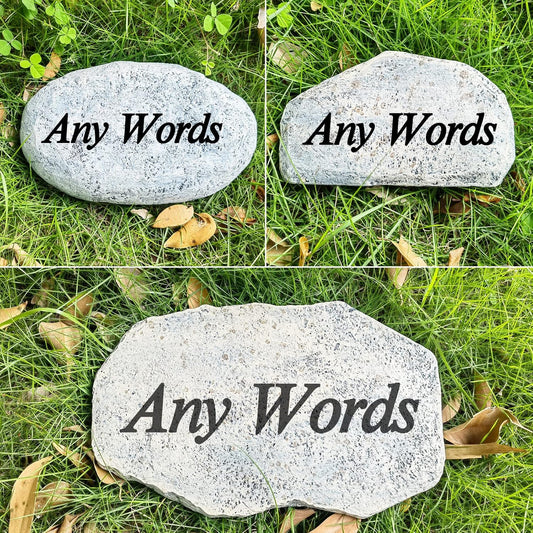 Zatanmulo Personalized Pet Memorial Stone, Garden Memorial Stone Personalized, Dog Headstone, Cat Tombstone, Memorial Plaque Outdoor, Garden Stepping Stone (Any Words)-VerdiqueGarden