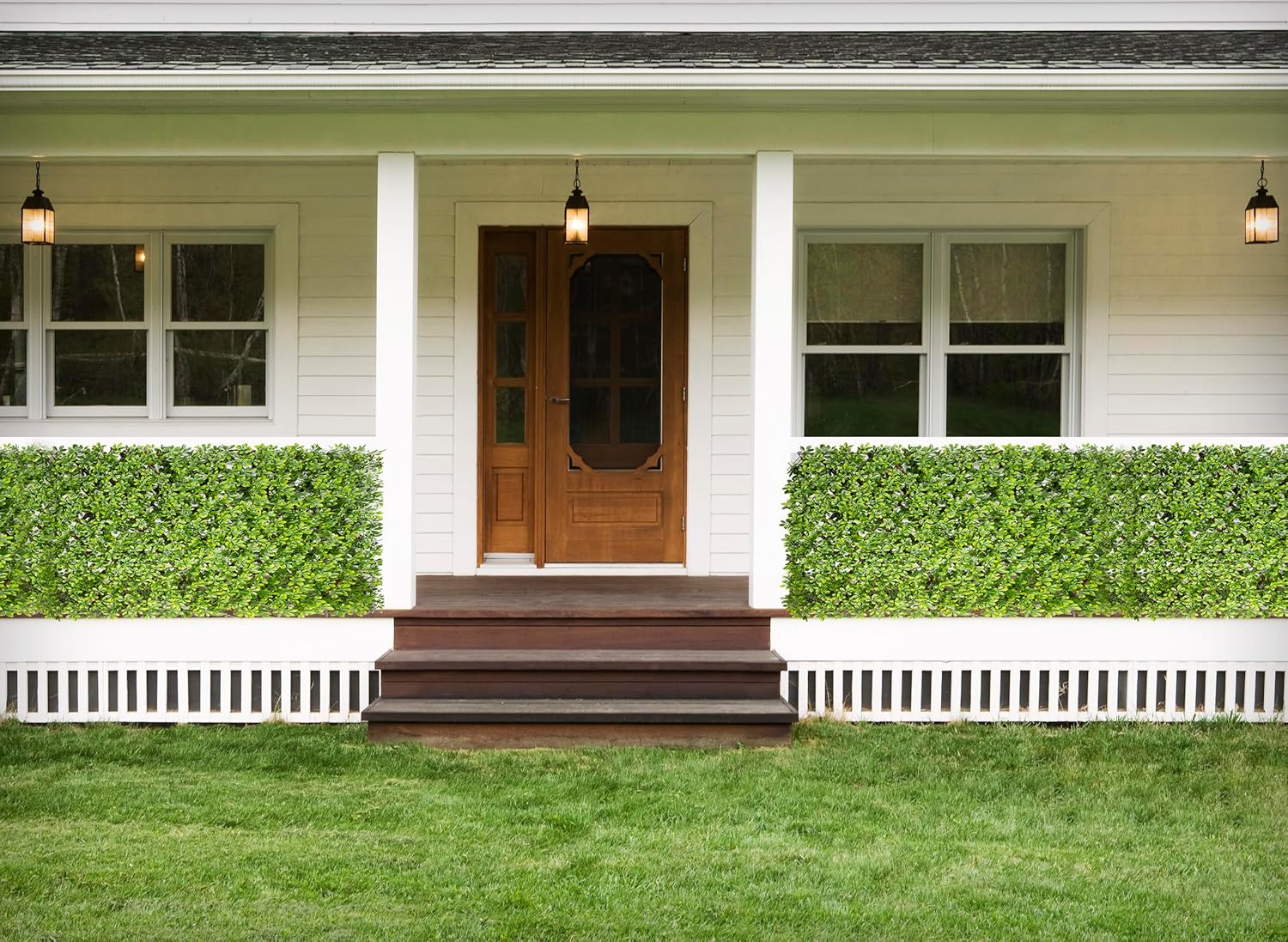 Naturae Decor PVC Expandable Trellis - Outdoor Privacy Screen - Sturdy and Flexible - Realistic Look - 36 in x 72 in - Schefflera Leaves-VerdiqueGarden