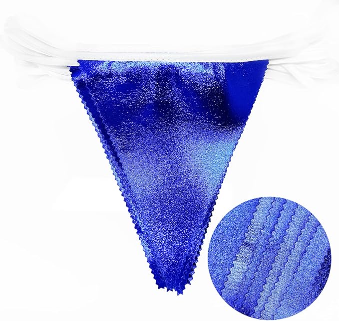 Royal Blue Party Decoration Navy Blue Triangle Pennant Banner Flag Dark Blue Metallic Fabric Bunting Garland for Graduation Wedding Retirement Bridal Shower Birthday Nautical Ahoy Achor Party Supplies-VerdiqueGarden