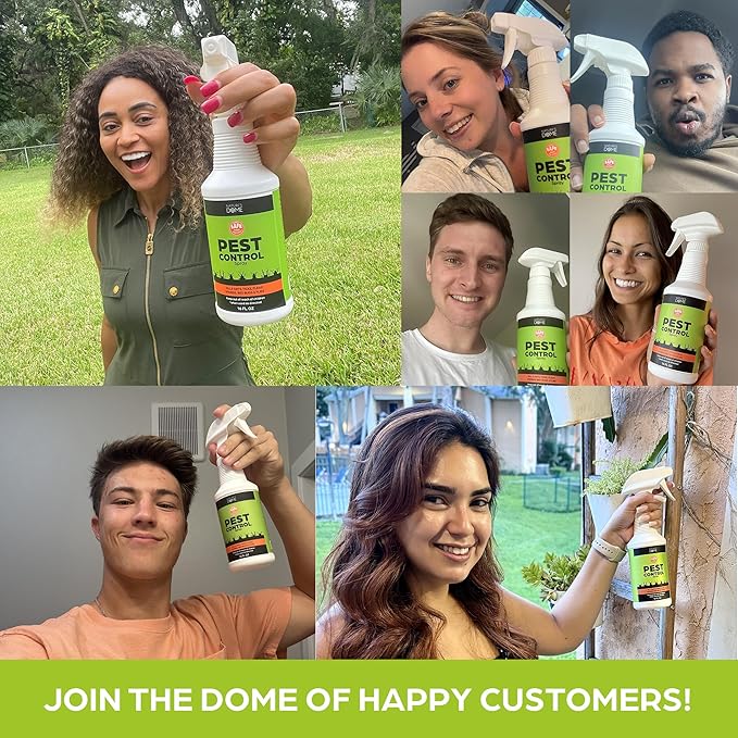 Nature's Dome 12 oz Pest Control Concentrate – Makes 1 Gallon – Eco-Friendly, Plant-Based Formula for Ant, Roach, Spider, Fly, Flea & Insect Control – Child & Pet Safe for Indoor/Outdoor Use-VerdiqueGarden