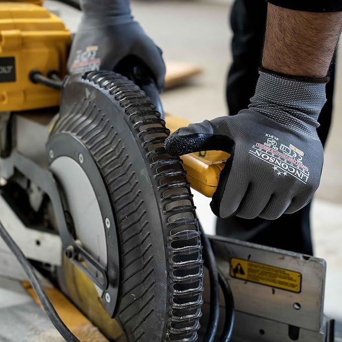 linconson 12 Pack Safety Performance Series Construction Mechanics Wrinkle Latex Work Gloves-VerdiqueGarden