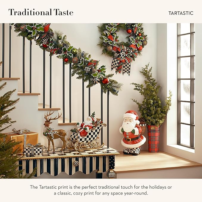 MACKENZIE-CHILDS Galvanized Flower Buckets, Decorative Metal Buckets, Tartastic, Set of 3-VerdiqueGarden