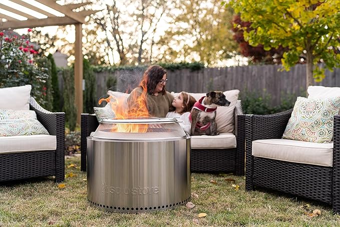 Solo Stove Yukon Essential Bundle | Portable Smokeless Fire Pit Stainless Steel for Wood Burning, Incl. Yukon Fire Pit, Lid and Stand, Diameter: 27in, Height: 19.8in, Weight: 40.35lbs-VerdiqueGarden