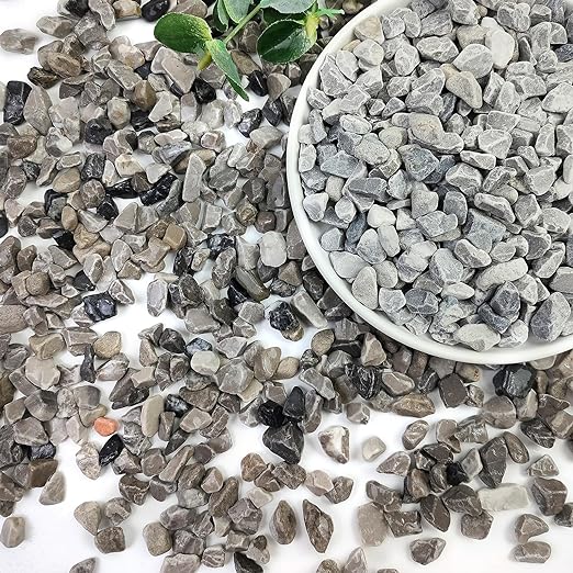 10lbs Grey Pebbles for Landscaping, 3/8inch Small Rocks for Succulent Cactus Plants, Natural Polished Pebbles, River Rocks for Plants, Vases, Garden-VerdiqueGarden