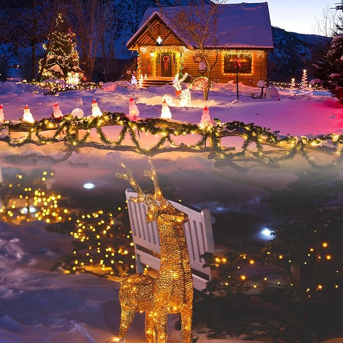 100 LED Christmas String Lights, 39FT Indoor Christmas Lights Plug-in with 8 Modes & Timer & Memory Function, Waterproof Christmas Lights Outdoor for Holiday Party Christmas Tree Decor-VerdiqueGarden