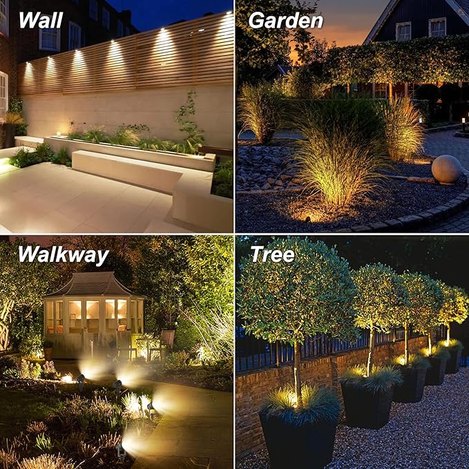 Solar Spot Lights Outdoor, Landscape Spotlights IP65 Waterproof 9.8ft Cable, Dusk to Dawn Solar Uplights for Tree Garden Yard Driveway Porch Walkway Pool (6-in-1, 3000K Warm White)-VerdiqueGarden