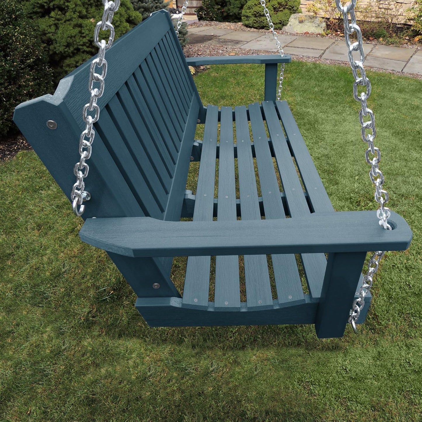 highwood AD-PORL1-NBE Lehigh Porch Swing, 5 Feet, Nantucket Blue-VerdiqueGarden