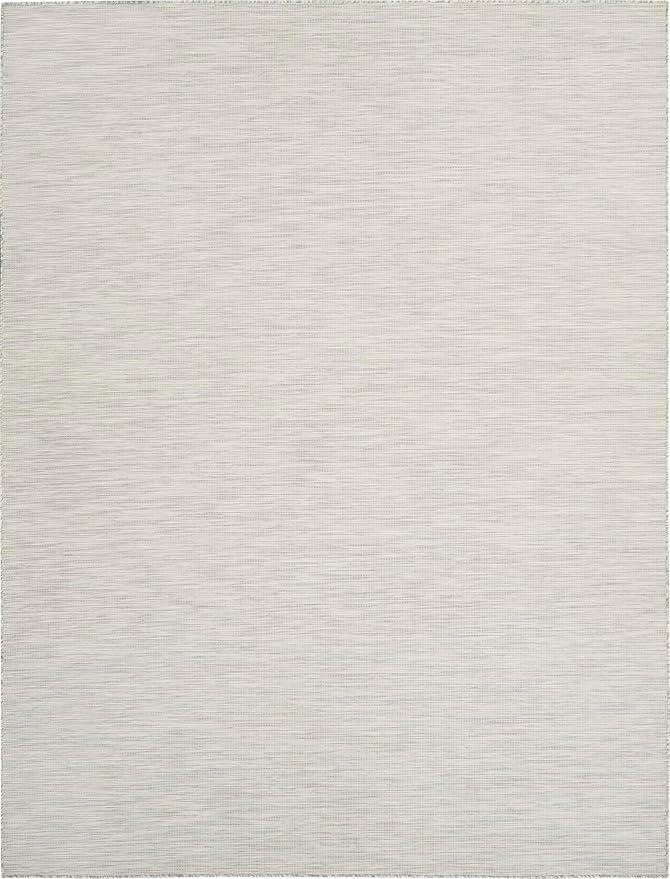 Nourison Home Positano 9' x 12' Light Grey Modern Indoor/Outdoor Rug Polypropylene-VerdiqueGarden