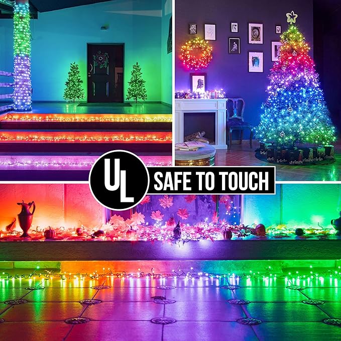 164 FT 500 LED Christmas String Lights, Waterproof RGB String Lights with Remote Control&Timer Function, 24 Colors Changing Fairy Lights for Indoor Outdoor Room Wall Christmas Tree Party Decoration-VerdiqueGarden