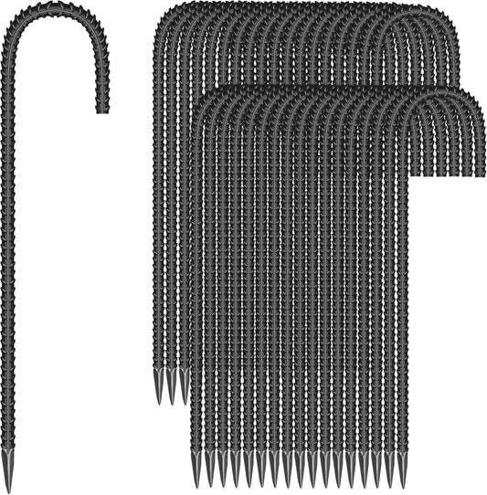 36 Pieces 12-Inch Garden Ground Stakes Galvanized Steel J Shape Hook Rebar Stake - Heavy Duty Anchors for Tents, Position Kits,Fences, and Trampolines-VerdiqueGarden