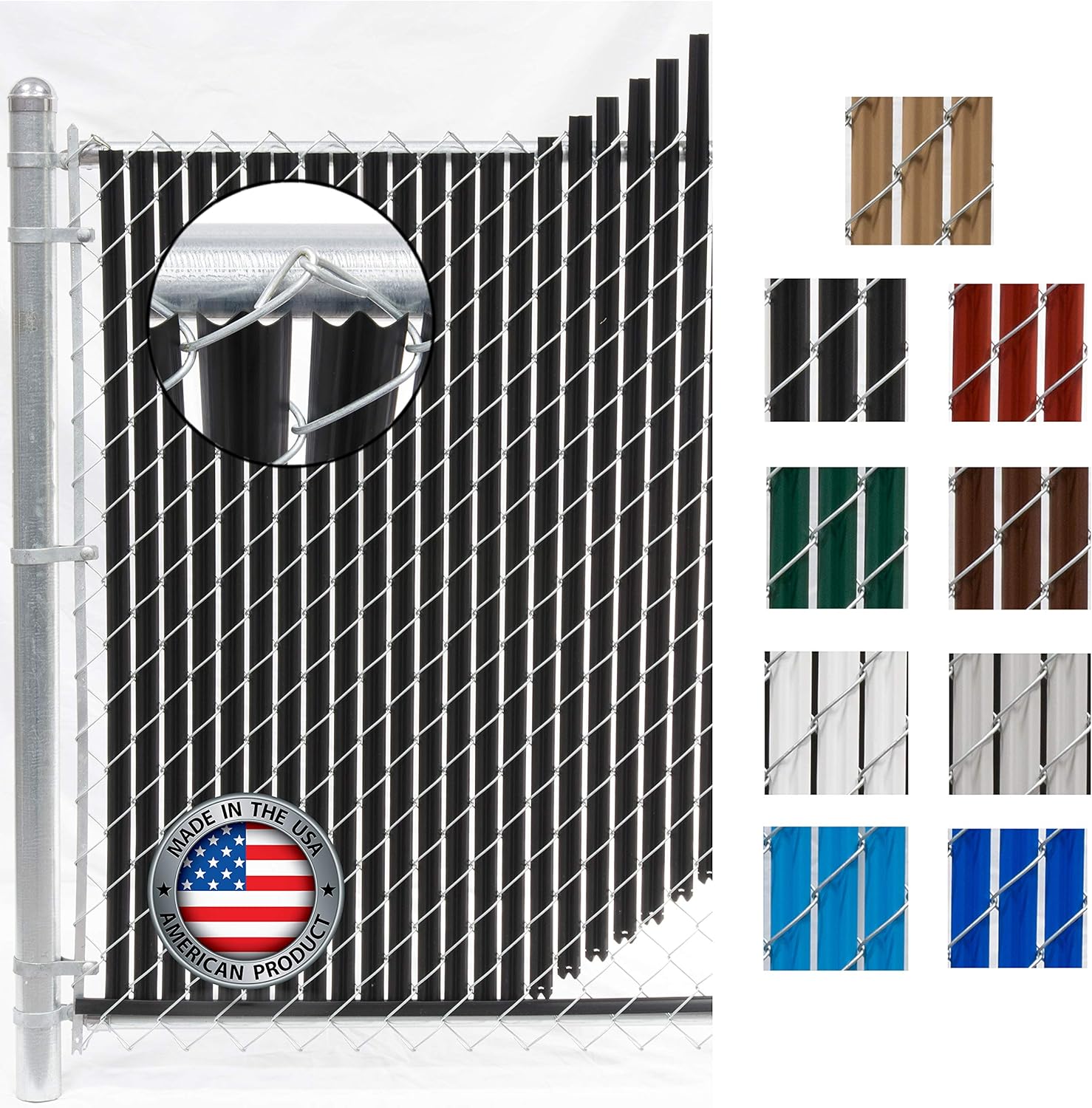 Wave Slat (9 Colors) Single Wall Bottom Locking Privacy Slat for 4', 5', 6', 7' and 8' Chain Link Fence (5 ft, Black)-VerdiqueGarden