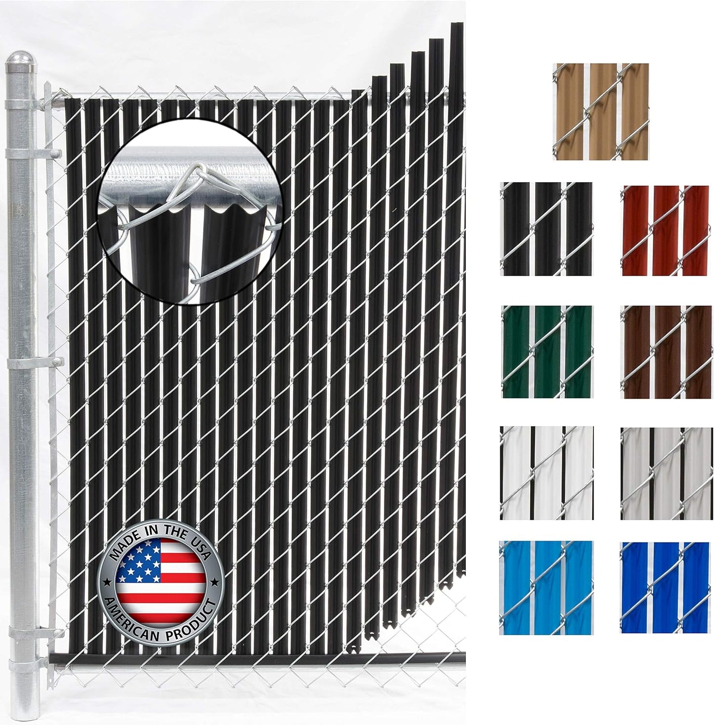 Wave Slat (9 Colors) Single Wall Bottom Locking Privacy Slat for 4', 5', 6', 7' and 8' Chain Link Fence (7 ft, Black)-VerdiqueGarden