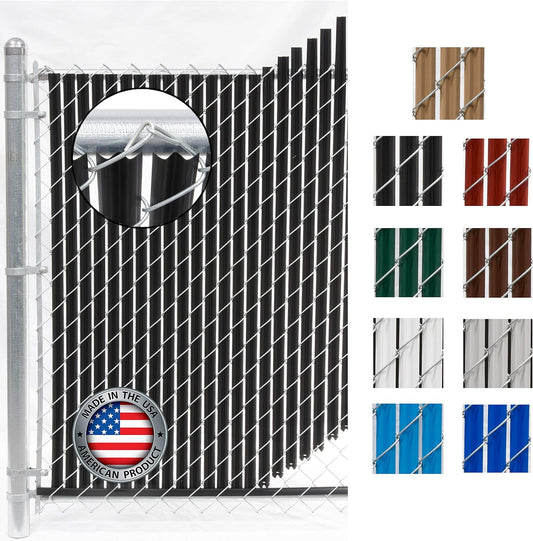 Wave Slat (9 Colors) Single Wall Bottom Locking Privacy Slat for 4', 5', 6', 7' and 8' Chain Link Fence (7 ft, Black)-VerdiqueGarden