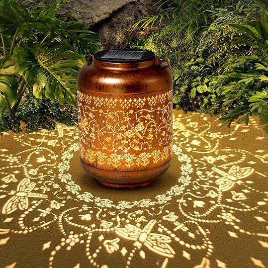 Dragonfly Solar Lanterns Outdoor Hanging Waterproof Dragonfly Garden Decor Christmas Gifts for Women Mom Grandma Metal Solar Lights Decoration Outside for Yard, Patio,Pathway Landscape-VerdiqueGarden