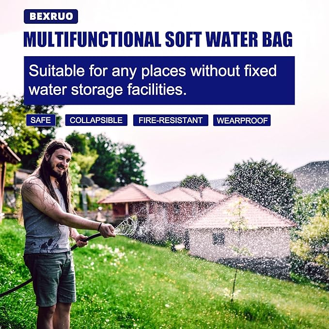 1000Gal Portable Water Storage Bladder, Foldable Large Capacity Container Water Tank, Agricultural Irrigation, Camping, Firefighting, Outdoor Household Water-VerdiqueGarden