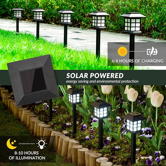 SOLPEX Solar Outdoor Lights,16 Pack Solar Path Lights, Solar Walkway Lights Outdoor, Solar Garden Lights, Solar Pathway Lights Outdoor Waterproof for Garden, Yard, Landscape and Driveway(Cold White)-VerdiqueGarden