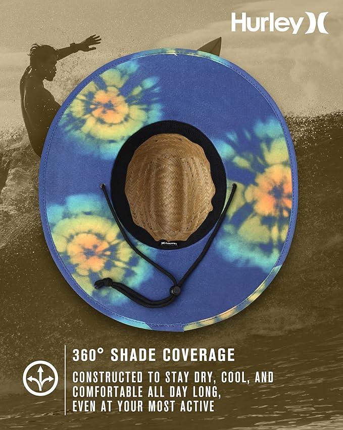 Hurley Men's Straw Hat - Bayside Lifeguard Straw Sun Hat-VerdiqueGarden