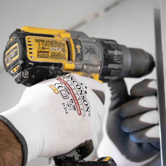 linconson 12 Pack Safety Performance Series Construction Mechanics Wrinkle Latex Work Gloves-VerdiqueGarden